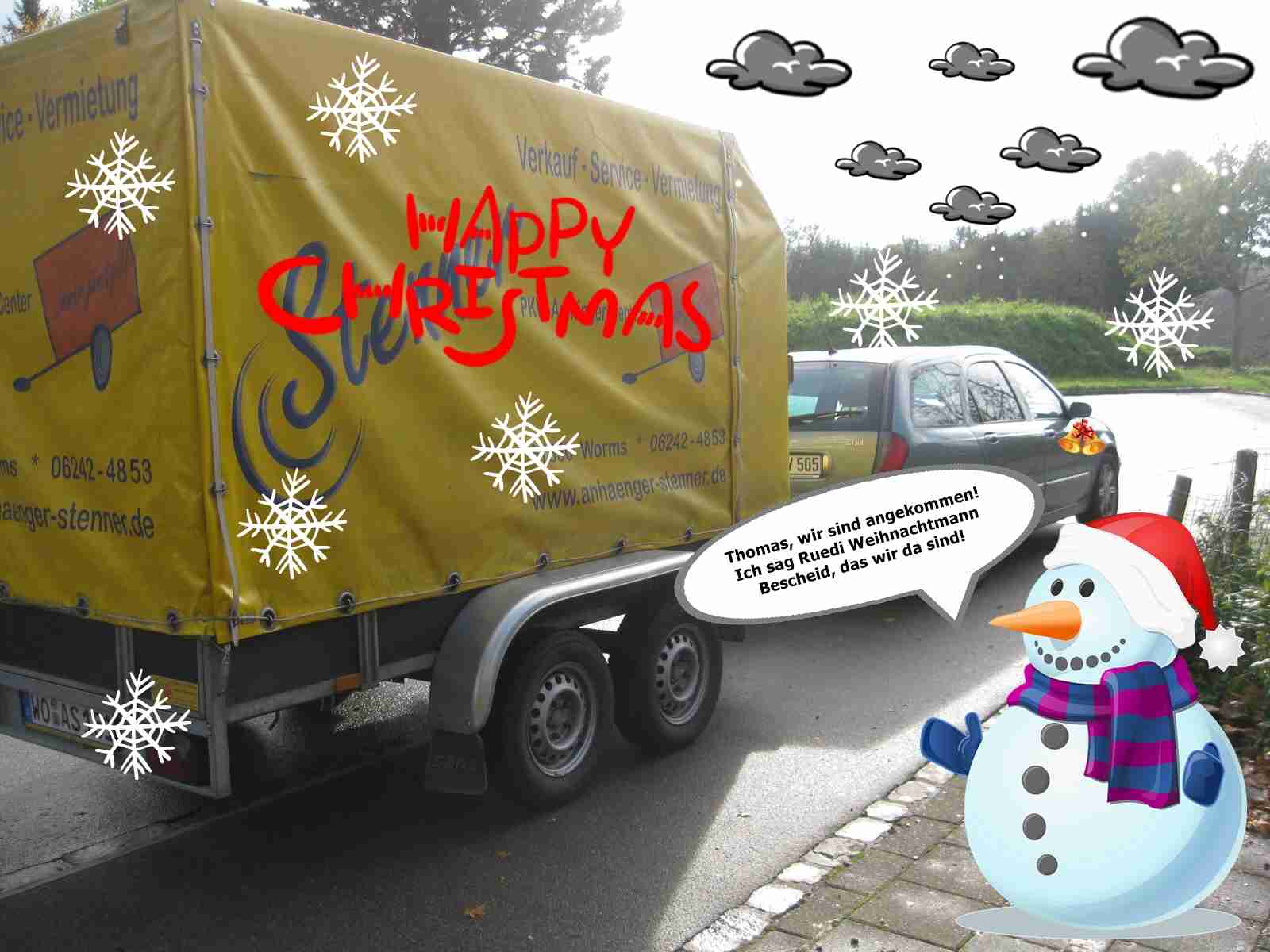 Beim Ruedi Weihnachtsmann angekommen Beim Ruedi Weihnachtsmann angekommen