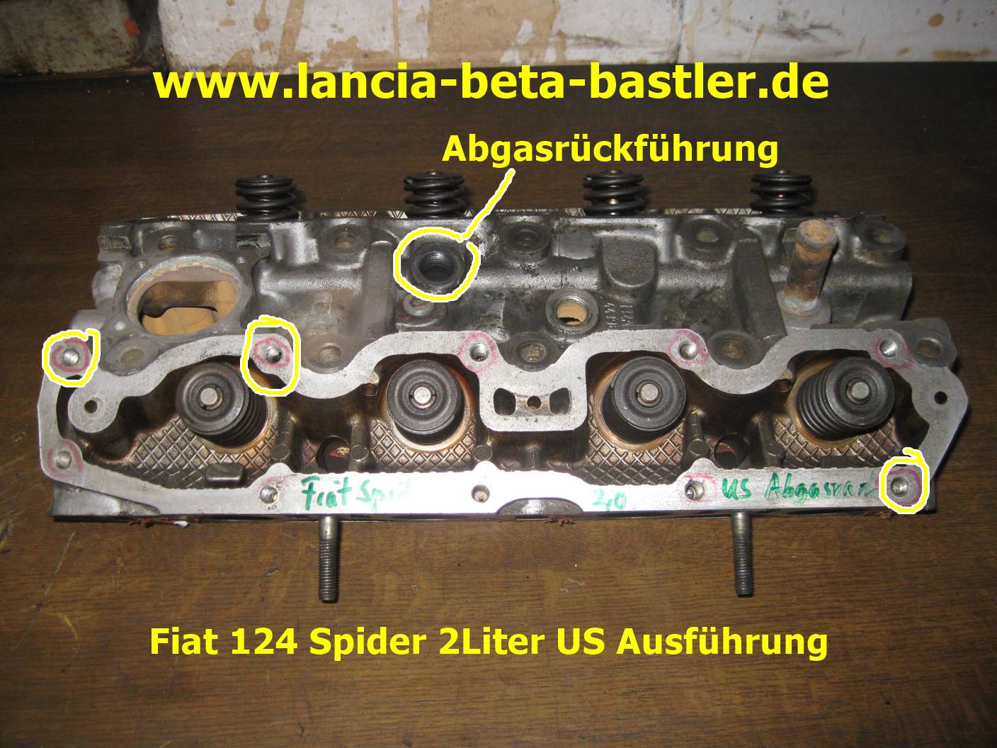 Fiat 124 Spider Zylinderkopf US Ausführung Fiat 124 Spider Zylinderkopf US Ausführung