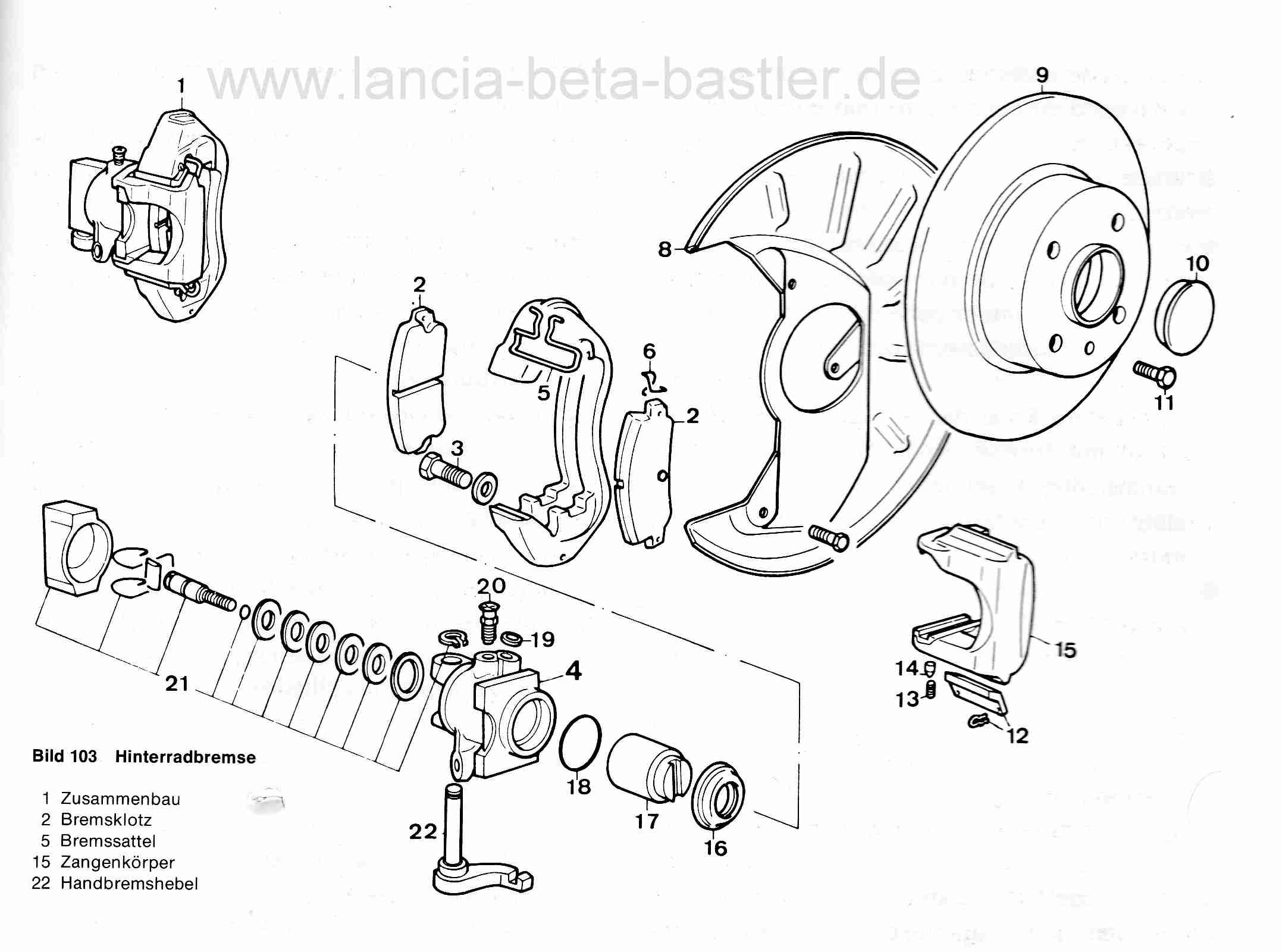 Lancia Beta Bremse hinten