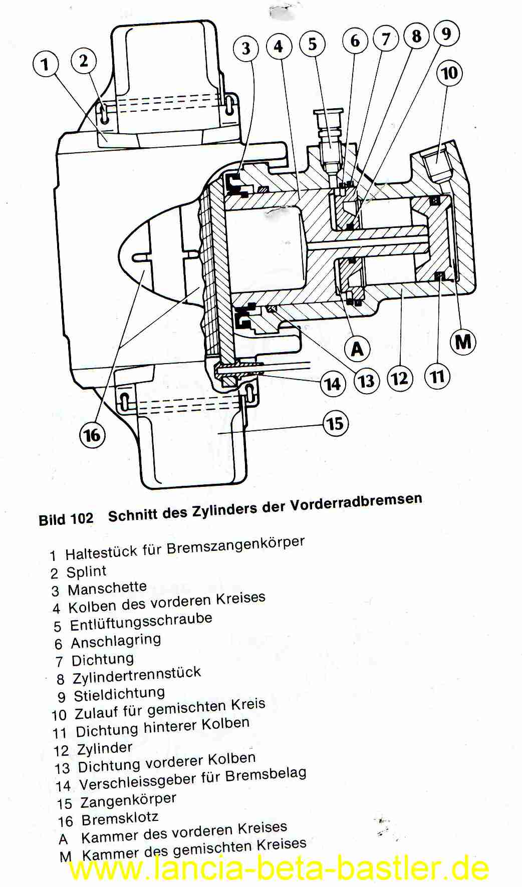 Lancia Beta Bremszylinder vorne