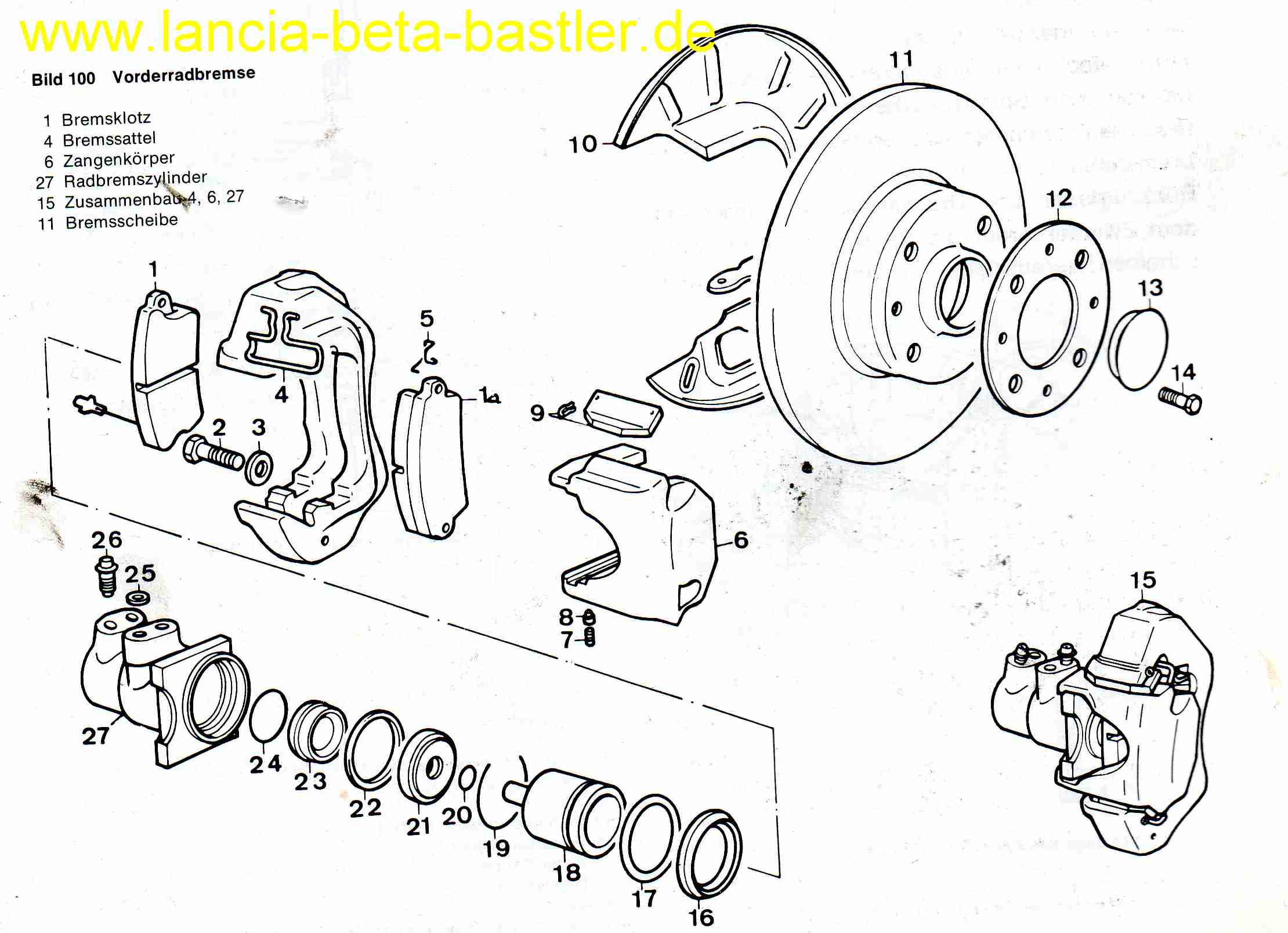 Lancia Beta Vorderradbremse Lancia Beta Vorderradbremse