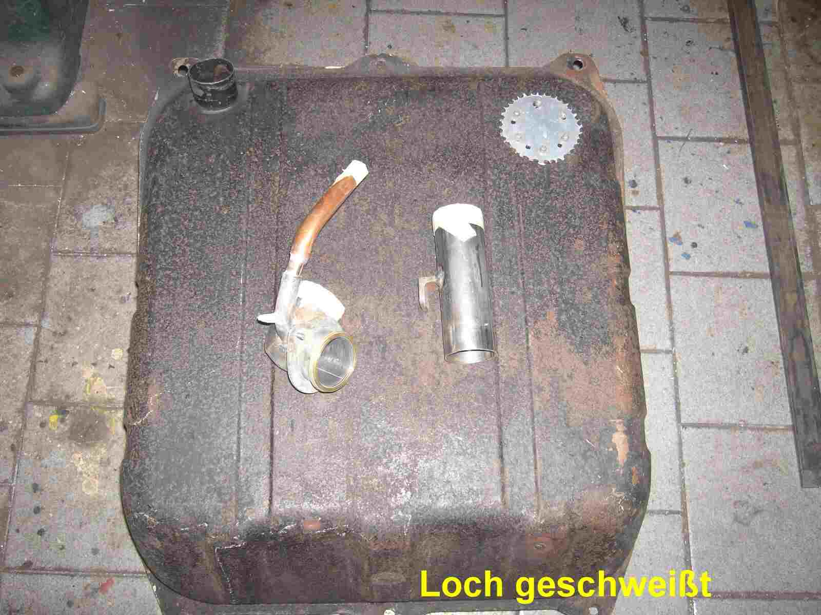 Loch geschweißt Loch geschweißt
