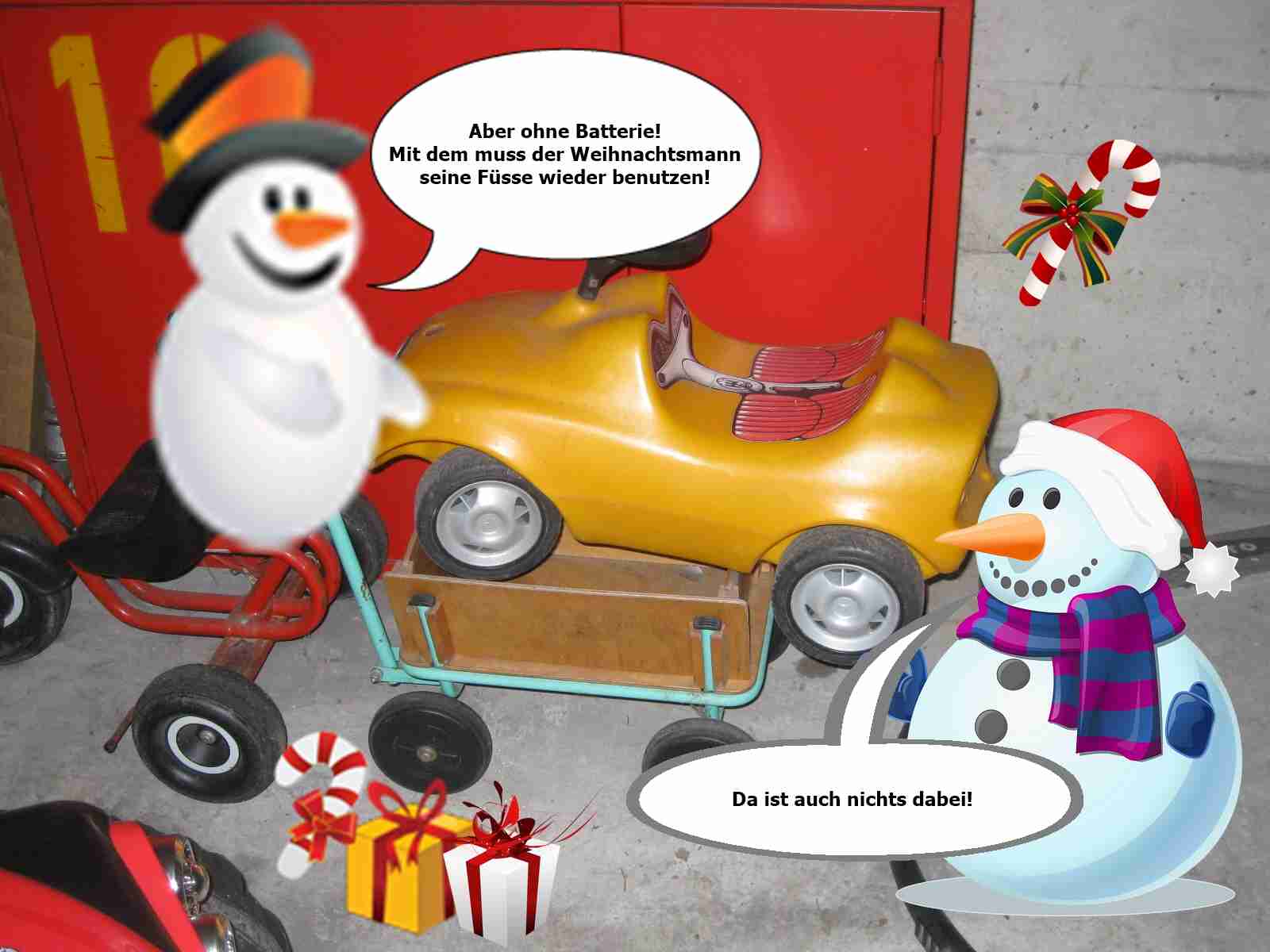 Zwei Schneemänner beraten Zwei Schneemänner beraten